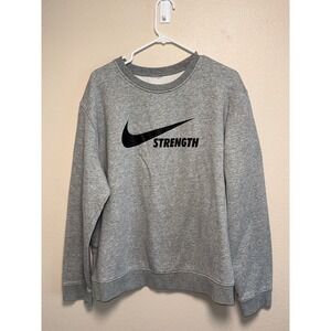 Nike Strength Graphic Sweatshirt Mens XL Gray Swoosh Crewneck HO23GRV-PO-0002